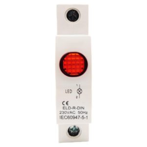 Voyant modulaire rouge LED pour tableau électrique - Tension 230Vac - Montage rail DIN (format disjoncteur)