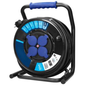 Enrouleur électrique professionnel 30m - étanche IP44 - 4 Prises - Câble HO7RNF 3G2,5mm² - Certifié NF