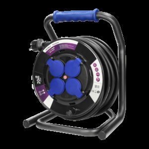 Enrouleur électrique professionnel 40m - étanche IP44 - 4 Prises - Câble HO7RNF 3G2,5mm² - Certifié NF