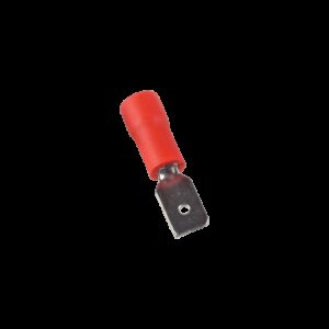 Lot 100x Cosse faston mâle isolée rouge - fils ou câble 0,5 à 1mm² - Cosse plate mâle 4,8x0,5mm à sertir