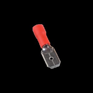 Lot 100x Cosse faston mâle isolée rouge - fils ou câble 0,5 à 1mm² - Cosse plate mâle 6,3x0,8mm à sertir