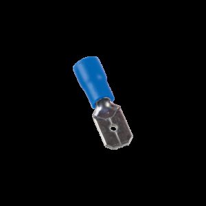 Lot 100x Cosse faston mâle isolée bleu - fils ou câble 1,5 à 2,5mm² - Cosse plate mâle 6,3x0,8mm à sertir
