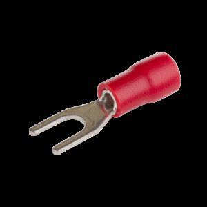 Lot 100x Cosse à fourche en cuivre étamé câble section 0,5 à 1,5mm² - Trou M6 Ø6,5mm - Cosse isolée à sertir