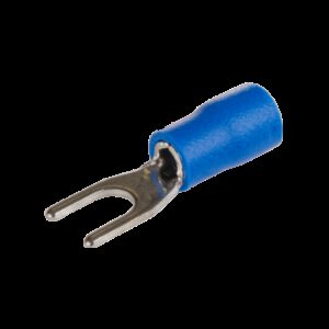 Lot 100x Cosse à fourche en cuivre étamé câble section 1,5 à 2,5mm² - Trou M6 Ø6,5mm - Cosse isolée à sertir