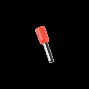 Embouts de câblage pour fil souple section 1mm² - Rouge - Collerette isolante - Sachet de 100 pièces