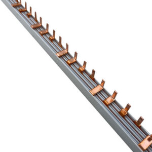 Peigne tétrapolaire 14x 4 modules - Pas de 18mm - section 16mm² 80A - Longueur 1m