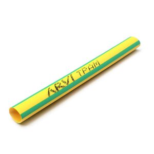 Gaine thermorétractable - 30/15mm - Vert/Jaune - Longueur 1m - Restreint 2:1 - Paroi fine - Arvi TPAM-30.0-V/A