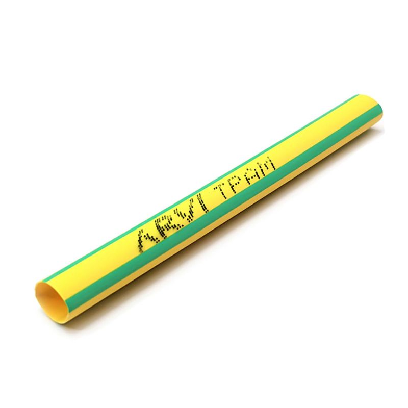 Gaine thermorétractable - 50/25mm - Vert/Jaune - Longueur 1m - Restreint 2:1 - Paroi fine - Arvi TPAM-50.0-V/A
