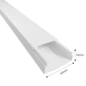 10160CBR Efapel Moulure électrique blanche (LxH) 40x16mm - Longueur 2 mètres - pour montage en saillie
