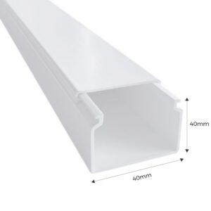 13020CBR Efapel - Goulotte électrique blanche (LxH) 40x40mm - Longueur 2 mètres - pour montage en saillie