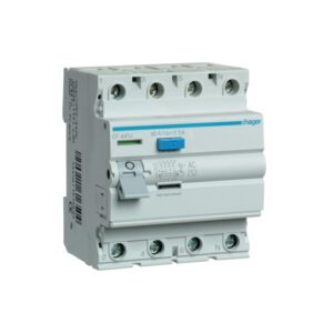 CF441J Hager - Interrupteur différentiel 4P 40A 300mA - Type AC - Auxiliarisable - Entrée haute / Sortie Basse