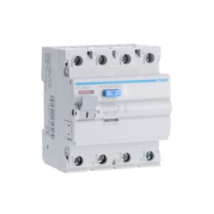 CF463J Hager - Interrupteur différentiel 4P 63A 300mA - Type A - Auxiliarisable - Entrée haute / Sortie Basse