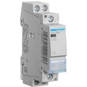 ESC226 Hager Contacteur modulaire de puissance 2NF - 25A - Bobine 230 Vac - Bornes à vis - 1 module