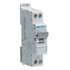 MJT702 Disjoncteur Hager 2A - 1P+N - 4,5-6kA - courbe C - Bornes décalées à vis - MJT - 1 module