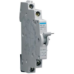 MZ201 Hager - Contact auxiliaire inverseur CA 1NO+1NF 240Vac 6A - Compatible disjoncteur ou interrupteur différentiel Hager