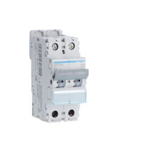 NFN206 Disjoncteur 6A Hager - 2P - 6-10kA - courbe C - Bornes alignées à vis - NFN - 2 modules