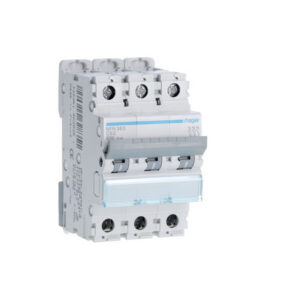 NFN363 Disjoncteur Hager triphasé 63A - 3P - 6-10kA - courbe C - NFN - Bornes alignées à vis - 3 modules