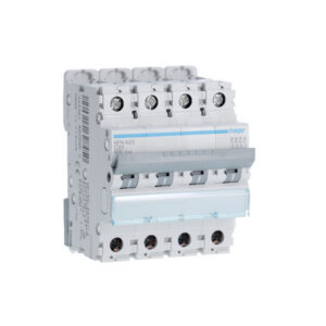 NFN420 Hager - Disjoncteur tétrapolaire 20A - 4P - 6-10kA - courbe C - NFN - Bornes alignées à vis