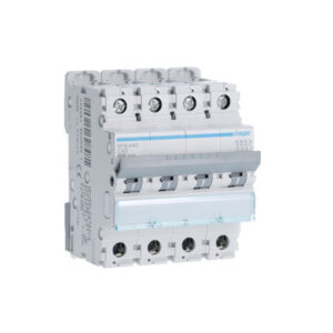 NFN440 Hager - Disjoncteur tétrapolaire 40A - 4P - 6-10kA - courbe C - NFN - Bornes alignées à vis