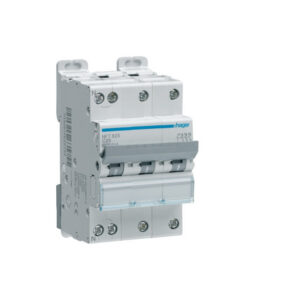 NFT806 Hager - Disjoncteur triphasé + neutre 6A - 6-10kA - courbe C - 3 modules - NFT - Bornes décalées à vis