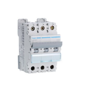 NGN301 Disjoncteur tripolaire Hager 1A - 6-10kA - courbe D - 3 modules - NGN - Bornes alignées à vis