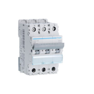 NGN340 Disjoncteur tripolaire Hager 40A - 6-10kA - courbe D - 3 modules - NGN - Bornes alignées à vis