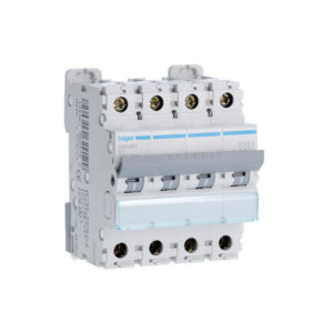 NGN401 Disjoncteur Hager 1A - 4P - 6-10kA - courbe D - NGN - Bornes alignées à vis - 4 modules