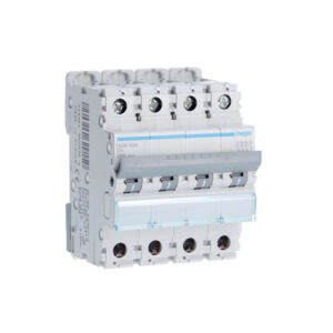 NGN404 Disjoncteur Hager 4A - 4P - 6-10kA - courbe D - NGN - Bornes alignées à vis - 4 modules