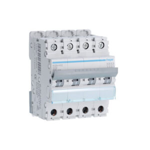 NGN432 Disjoncteur Hager 32A - 4P - 6-10kA - courbe D - NGN - Bornes alignées à vis - 4 modules
