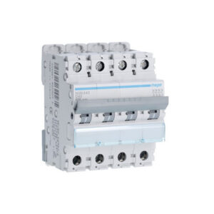 NGN440 Disjoncteur Hager 40A - 4P - 6-10kA - courbe D - NGN - Bornes alignées à vis - 4 modules