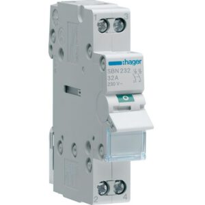 SBN232 Hager Interrupteur modulaire bipolaire 2 pôles 32A - auxiliarisable - Bornes à vis