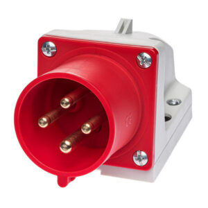 Socle male triphasé 32A 3P+T 380V - 4 broches - Étanche IP44 - IDE