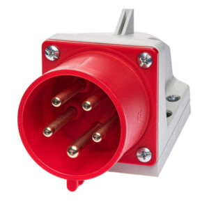 Socle male tétrapolaire 32A 3P+N+T 380V - 5 broches - Étanche IP44 - IDE