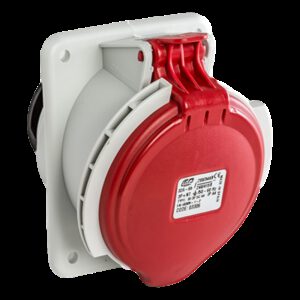 Prise tétrapolaire 32A 3P+N+T - 5 broches - Encastrable sur coffret - Étanche IP44 - IDE