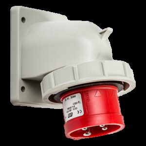 Prise male à encastrer triphasé 16A 3P+T 380V - 4 broches - Étanche IP67 - IDE