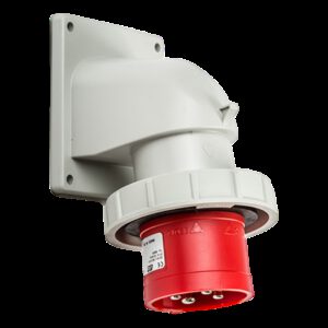 Prise male à encastrer triphasé 32A 3P+T 380V - 4 broches - Étanche IP67 - IDE