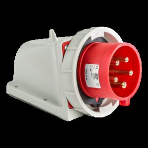 Socle male tétra 32A 3P+N+T 380V - 5 broches - Étanche IP67- livré avec bouchon d'étanchéité- IDE
