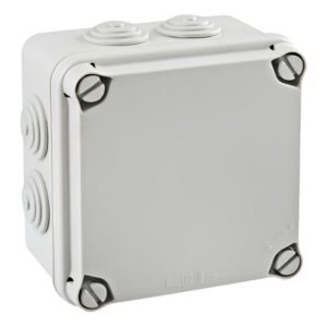 EV111 IDE Boite de dérivation étanche IP65 IK07 850° plastique avec entrées coniques dim.108x108x64