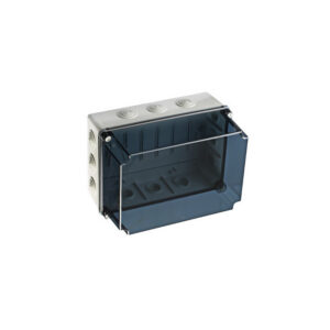 GSVT322 IDE Boite de dérivation industrielle étanche IP65 avec capot transparent réhaussé et entrées souples - dim.328x2