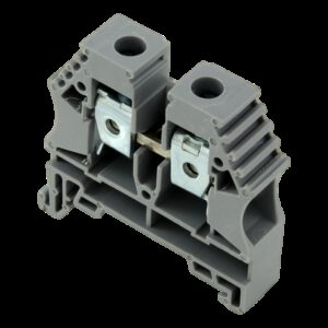 Bloc de jonction 10mm² - Borne ER10 Grise - 65A Max - Connexion à vis section max 16mm² - Montage sur rail DIN