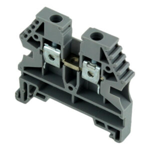 Bloc de jonction 4mm² - Borne ER4 Grise - 30A Max - Connexion à vis section max 6mm² - Montage sur rail DIN