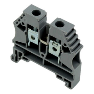 Bloc de jonction 6mm² - Borne ER6 Grise - 50A Max - Connexion à vis section max 10mm² - Montage sur rail DIN