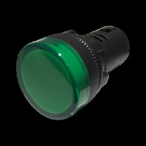 Voyant LED Vert 12Vca-cc pour armoire électrique - Étanche IP67 - Perçage 22mm