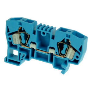 Borne de jonction à ressort 4mm² BLEU - Connexion automatique - 1 entrée + 1 sortie