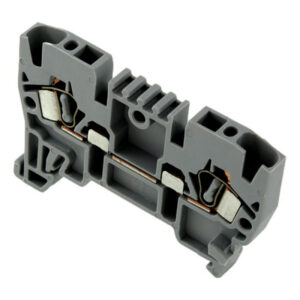 Borne de jonction à ressort 4mm² GRIS - Connexion automatique - 1 entrée + 1 sortie