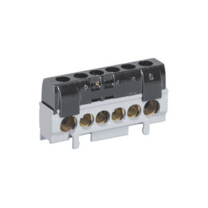 004816 Legrand Bornier de répartition phase isolé - connexions 1x35mm² + 5x25mm² - Clipsable sur rail DIN