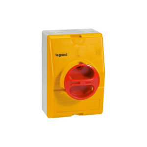 022173 - Interrupteur de proximité rotatif Legrand 3P triphasé 25A - Boitier jaune étanche IP65