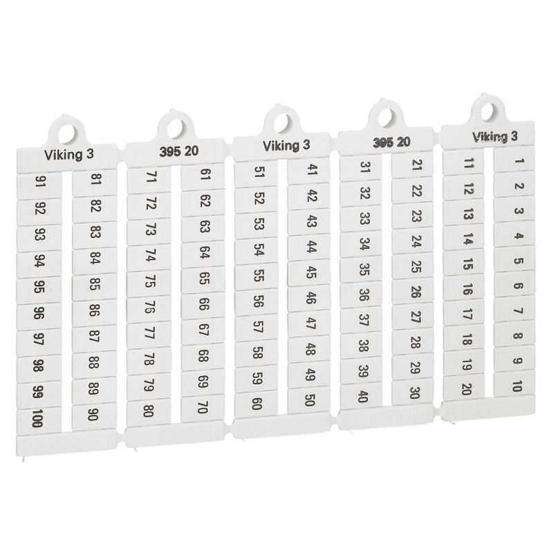 039520 Legrand - Plaque de repères pour bloc de jonction Viking 3 - pas 6mm - chiffres 1 à 100