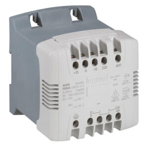 044236 Legrand - Transformateur de commande et sécurité 400VA - Primaire 230/400Vca - Secondaire 24/48Vca - Bornes à vis