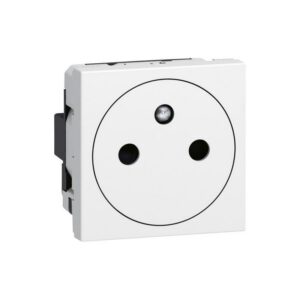 278111L Prise de courant 2P+T affleurante - Blanc - 45x45 clippage direct sur goulotte - Legrand Mosaic